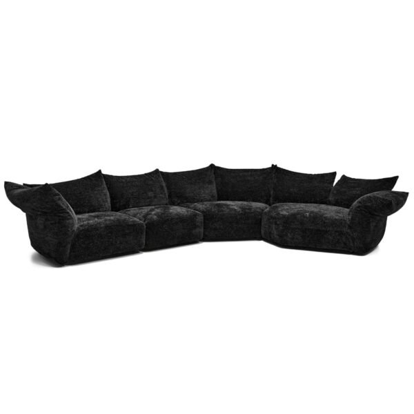 Contemporary L-Shaped Chenille Modular Sofa