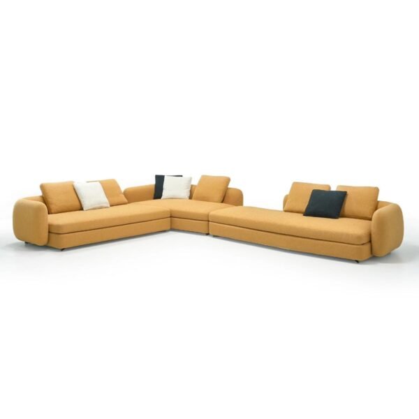 Elegant Mustard Yellow Corner Sectional Sofa