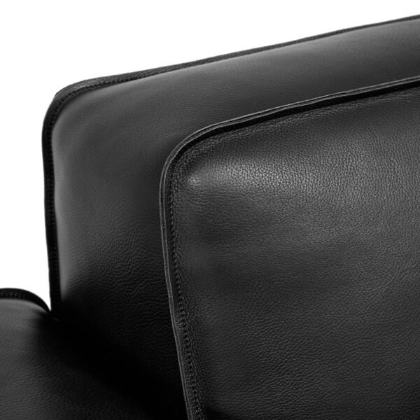 Modern Black Modular Sofa in Genuine Cowhide Leather_1