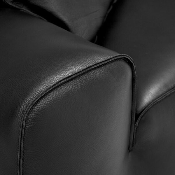 Modern Black Modular Sofa in Genuine Cowhide Leather_1